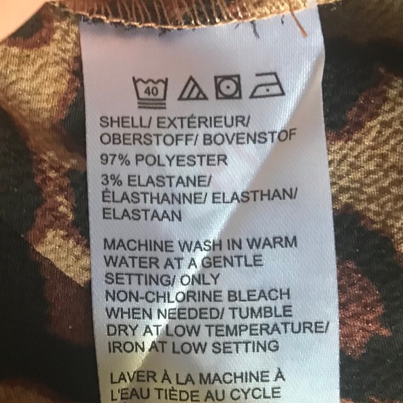 LORD & TAYLOR NWT Animal Print Oversized Tunic Top Brown Black  Leopard Print - Picture 4 of 6